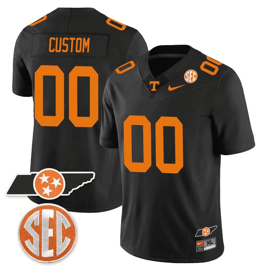 Men Tennessee Volunteers Black 2024 Nike Checkerboard & Alternate Custom NCAA Jersey style 1